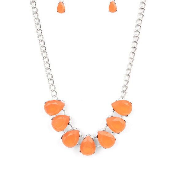 Paparazzi Jewelry Accessories - Above The Clouds - Orange Necklace - Vintage - Picture 2 of 6